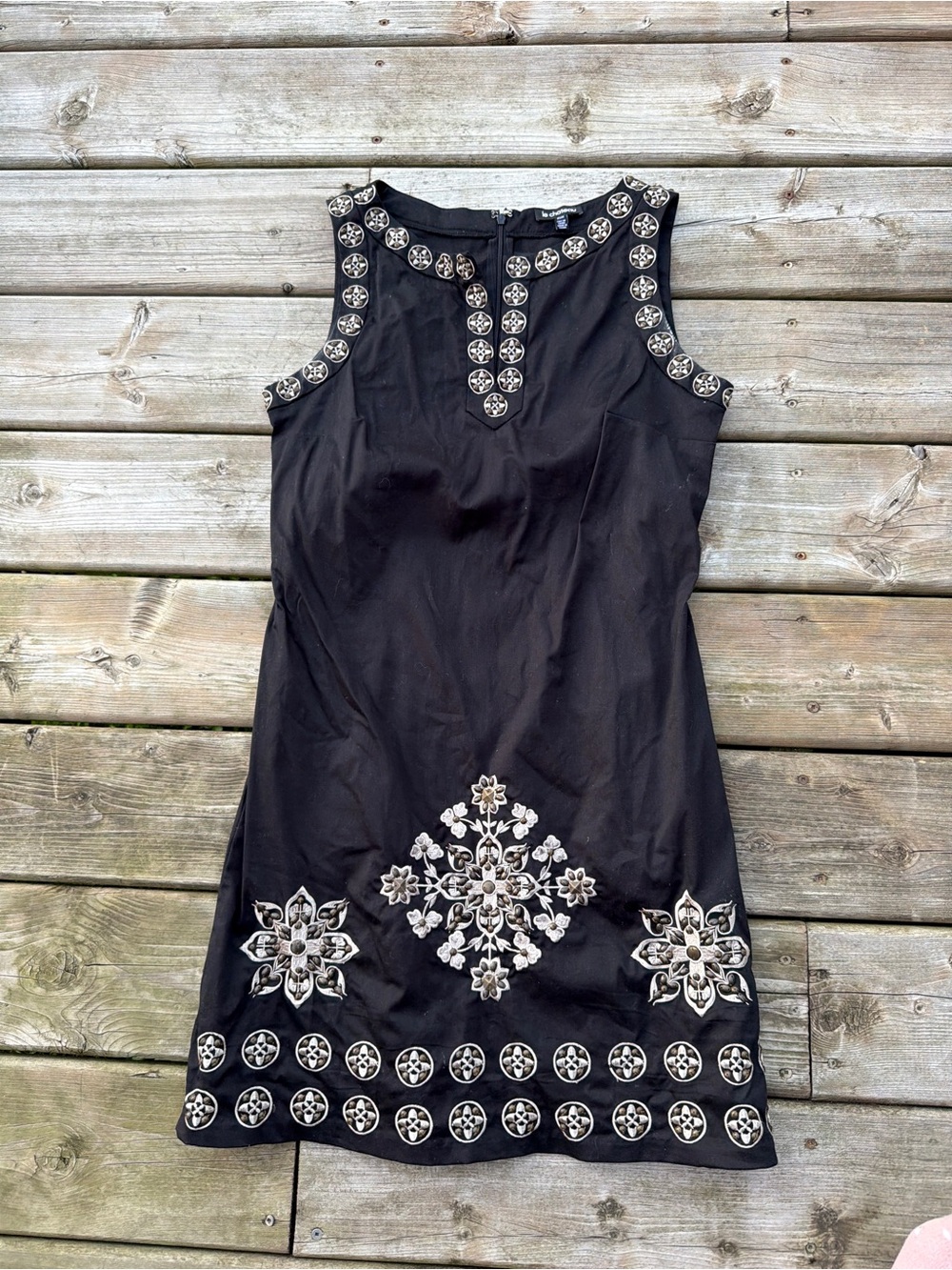 le chateau Black Sleeveless Mini Dress with Silver Embellishments